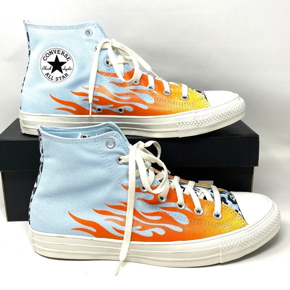 Converse Men's Size 167927C CTAS Patch High Top Canvas Agate Blue Orange Sneaker